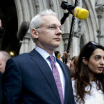 Julian Assange, founder of Wikileaks, leaving Royal Court of Justice on July 13th, 2011