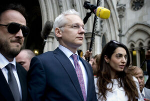 Julian Assange, founder of Wikileaks, leaving Royal Court of Justice on July 13th, 2011